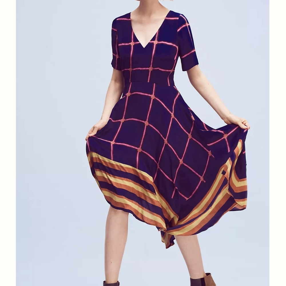 HD in Paris Striped Pane Midi Dress Size 6